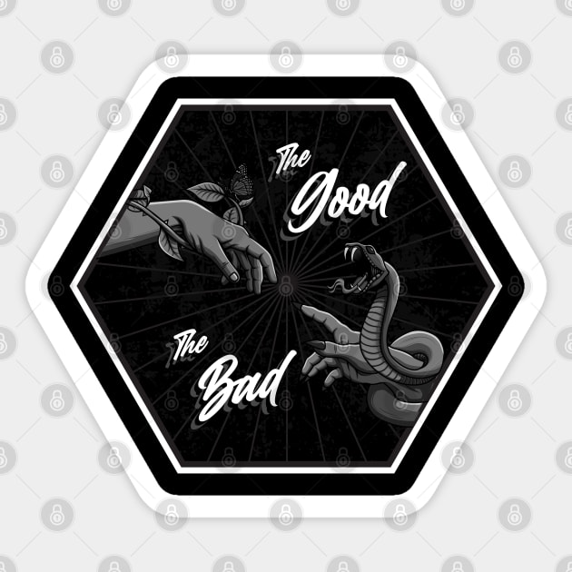 The Good & The Bad Sticker by VoidArtWear